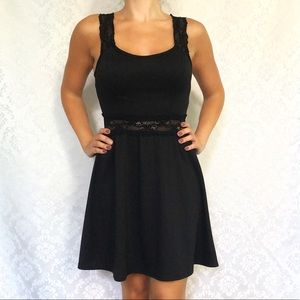 NWT Black Lace Detail Cutout Back Sleeveless Dress
